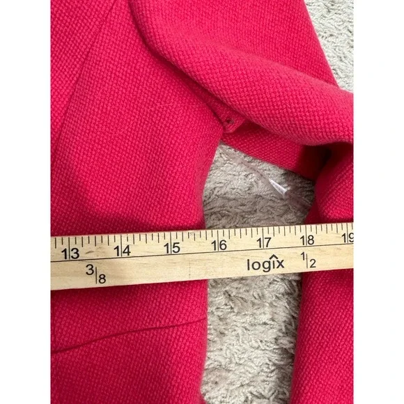 J. Crew Women's Hot Pink Wool Coat With Large Buttons Pleated Back Size 4‎ READ - Picture 6 of 10